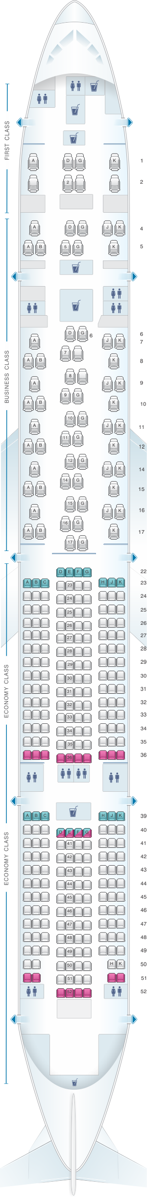 Seat map for SWISS Boeing B777 300ER