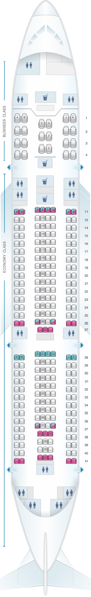 Seat map for Turkish Airlines Boeing B747 400F