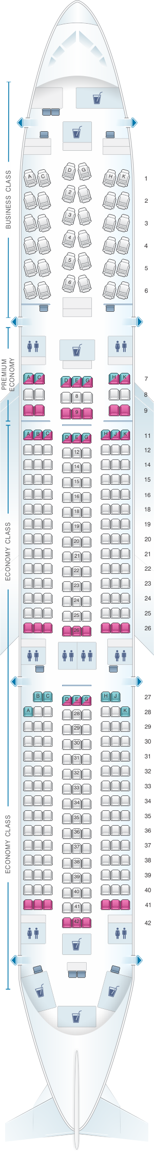 Plan De Cabine Lufthansa Airbus A350 900 Config2 Seatmaestrofr