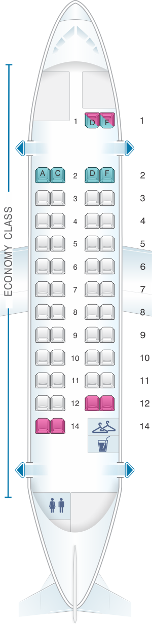 Seat map for Air France ATR 42 500 V2