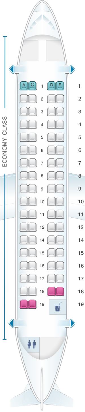 Seat map for Air France ATR 72 500 V2
