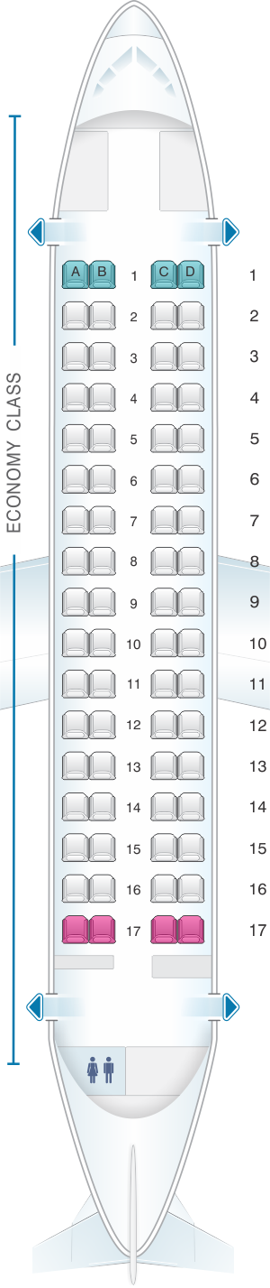 Seat map for Finnair ATR 72-212A Config.1