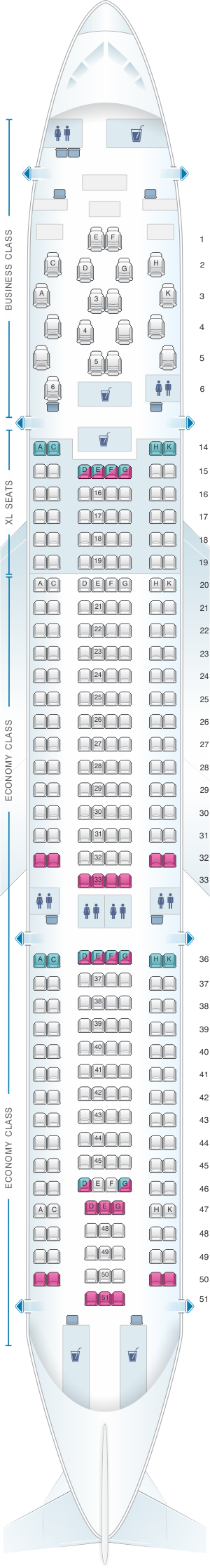 Seat map for airberlin Airbus A330 200