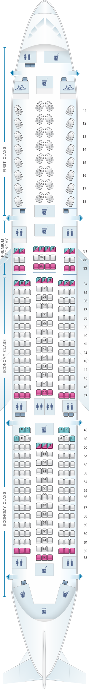 Plan De Cabine Lufthansa Airbus A350 900 Config1 Seatmaestrofr Images