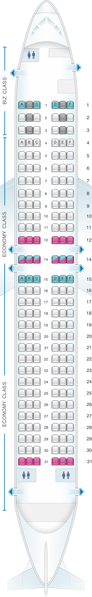 Seat map for Eurowings Boeing B737 800