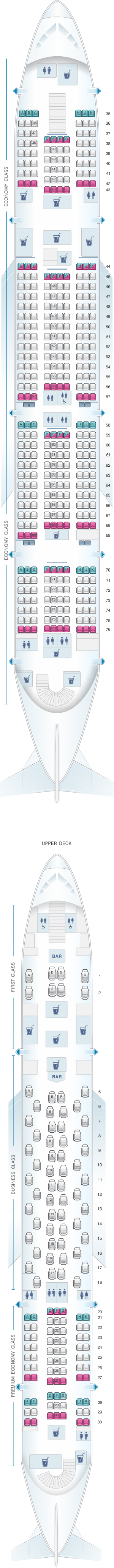 Seat map for ANA All Nipon Airways Airbus A380 800