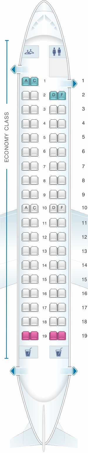Seat map for Air Canada Bombardier Q400 config.2