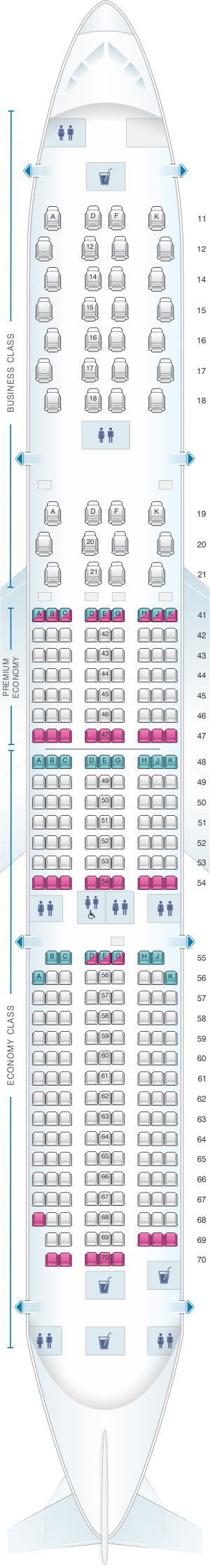 Plan De Cabine Singapore Airlines Airbus A350 900 Config2 Seatmaestrofr