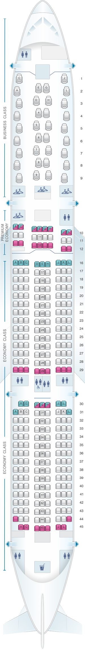 Plan De Cabine Air France Airbus A350 900 Seatmaestrofr